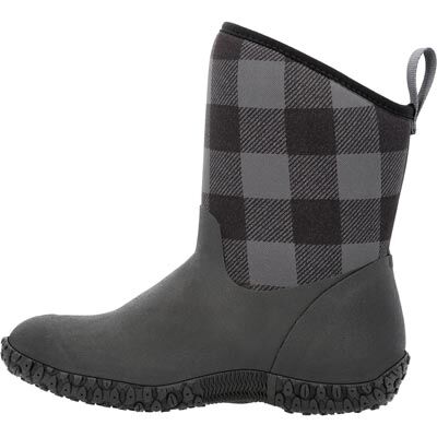 Muck Boots Muckster Fleece grey plaid ladies comfortable warm clog shoe 