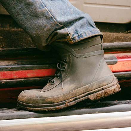 Tie up rain boots top