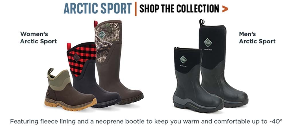 'Arctic Sport: Women's Arctic Sport, Men's Arctic Sport. Featuring fleece lining and a neoprene bootie to keep you warm and comfortable up to -40 degrees.