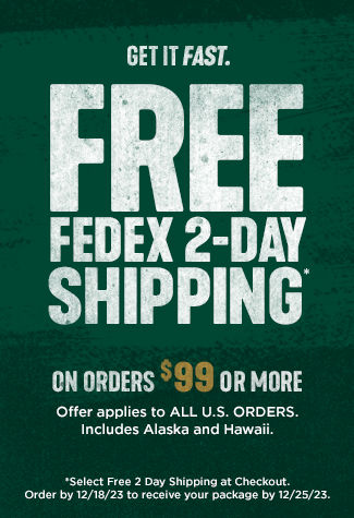 Get it fast. Free 2-Day Shipping on orders $99 or more. Applies to all US orders. Select free 2 day shipping at checkout. Order by 12/18 to receive your package by 12/25/23.