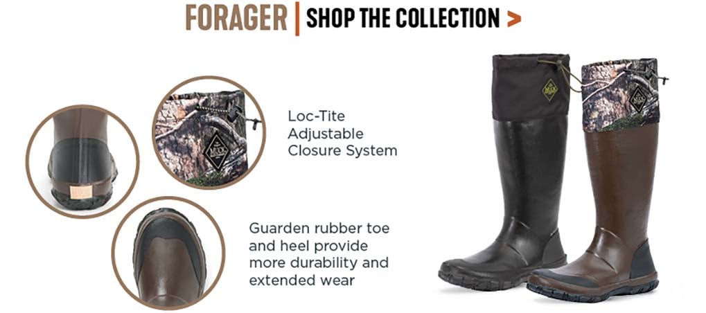 'Forager: Loc-Tite Adjustable Closer System, and Gaurden rubber toe and heel provide more durablility and extended wear.'